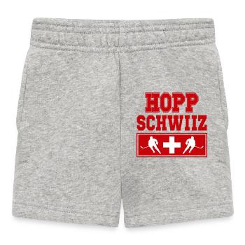 Hopp Schwiiz Eishockey Fan Schweiz Stolz - Baby Shorts - Grau meliert - Vorne