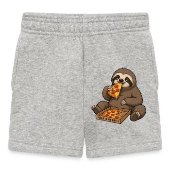 Le plaisir de la vie de Pizza Sloth - Short Bébé - gris chiné - Devant