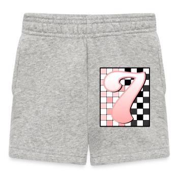 7. GEBURTSTAG – PINK CHECKERED - Baby Shorts - Grau meliert - Vorne