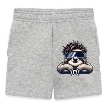 Cool Sloth Cartoon VR Gamer Relax Relax - Short Bébé - gris chiné - Devant