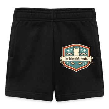 Katzenabzeichen Ich dulde dich Heute - Baby Shorts - Schwarz - Vorne