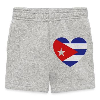 Heart Cuba Flag - Baby Shorts - heather grey - Front