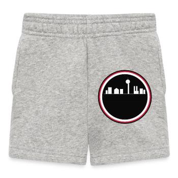 Schwarz-rote urbane Silhouette - Baby Shorts - Grau meliert - Vorne