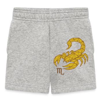 Geometric Gold Scorpio -Scorpio - Baby Shorts - heather grey - Front