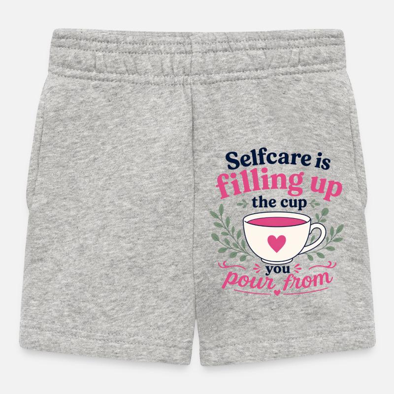Le soin de soi, c’est remplir la tasse d’où l’on verse - Short Bébé - gris chiné