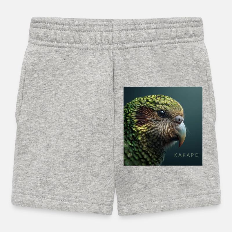 Kakapo – Perroquet vert rare - Short Bébé - gris chiné