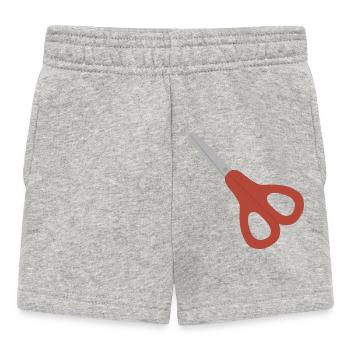 Rote Schere-Ikone - Baby Shorts - Grau meliert - Vorne