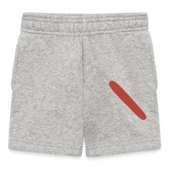 Crochet à manche rouge - Short Bébé - gris chiné - Devant