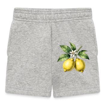 Botanische Zitronenbäume Aquarell - Baby Shorts - Grau meliert - Vorne