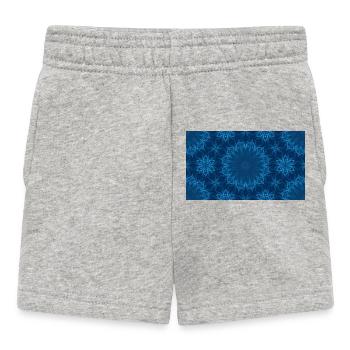 Blue Ocean Mandala Pattern – Abstract Water Kaleid - Baby Shorts - heather grey - Front