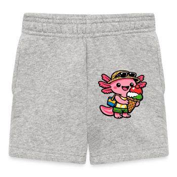 Sonnige Eis-Kreatur mit Hut - Baby Shorts - Grau meliert - Vorne