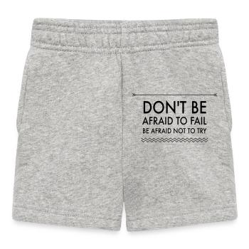 Action Over Fear Quote - Baby Shorts - heather grey - Front
