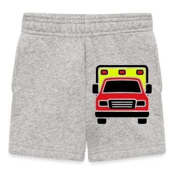 Rettungswagen Krankenwagen Front - Baby Shorts - Grau meliert - Vorne