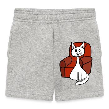 After-Work Cat Cats Pets 80s - Baby Shorts - heather grey - Front