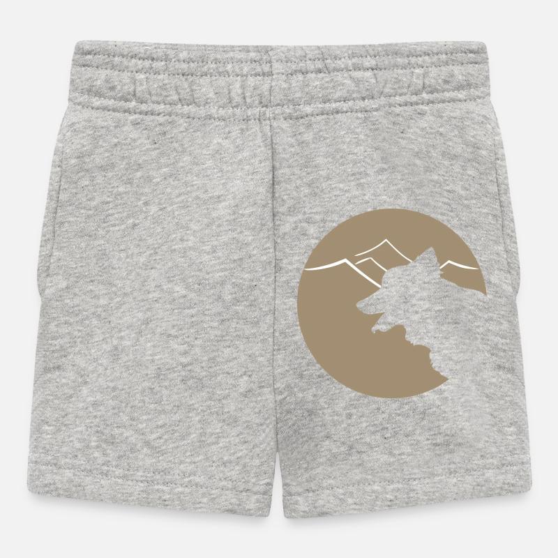 Hundsilhouette im Gebirge oder Dünen - Baby Shorts - Grau meliert
