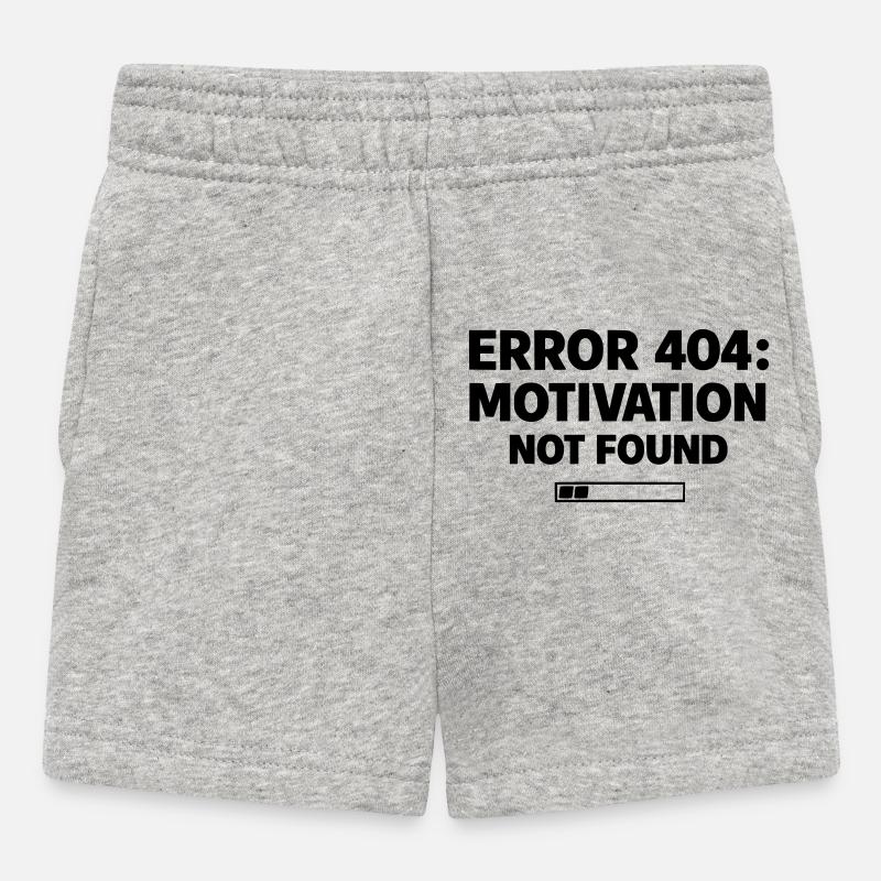 ERROR 404: Motivation Not Found | Minimal Typo - Baby Shorts - heather grey