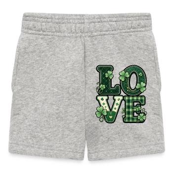 Love St Patrick's Day - Baby Shorts - heather grey - Front