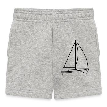 sailing ship - Baby Shorts - heather grey - Front