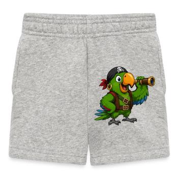 Piratenvogel mit Spektiv - Baby Shorts - Grau meliert - Vorne