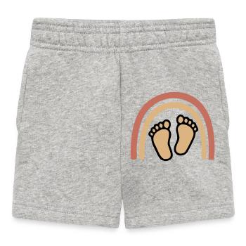 Baby Feet Rainbow Boho - Baby Shorts - heather grey - Front