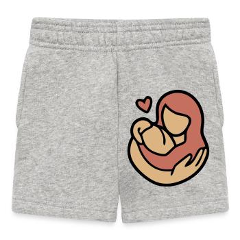 Étreinte Mère-Enfant Amour - Short Bébé - gris chiné - Devant