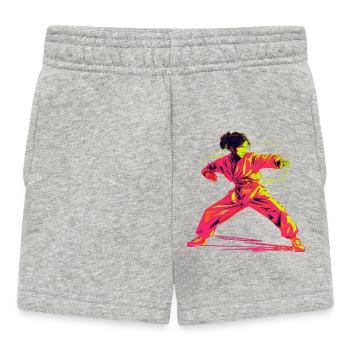 Karate Girl Rétrowave - Short Bébé - gris chiné - Devant