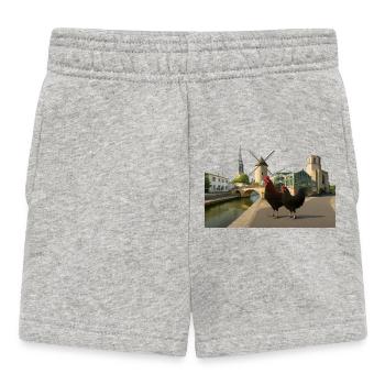 Marans, City Roosters at the Mill - Baby Shorts - heather grey - Front