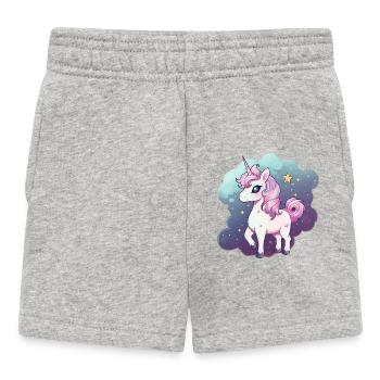 Pastell Unicorn - Baby Shorts - Grau meliert - Vorne