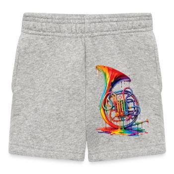 Waldhorn mit tropfender Farbe - Baby Shorts - Grau meliert - Vorne