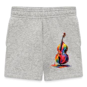 Double bass with dripping paint - Baby Shorts - heather grey - Front