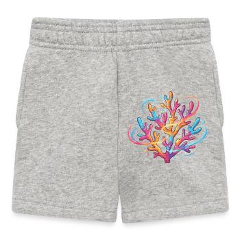 Motif coloré de corail - Short Bébé - gris chiné - Devant