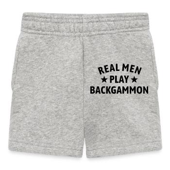 Les vrais hommes jouent au backgammon | Jeu de société - Short Bébé - gris chiné - Devant