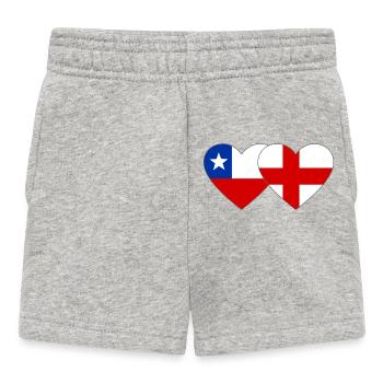 Chile England Flagge Herz  - Baby Shorts - Grau meliert - Vorne