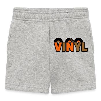 Vinyl Lettering Retro Music Nerd - Baby Shorts - heather grey - Front