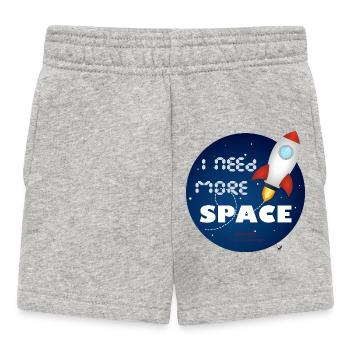 Fusée spatiale dans une illustration cercle bleu - Short Bébé - gris chiné - Devant