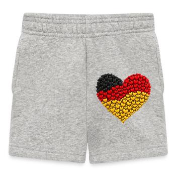 Germany Hearts Fan Flag Flag - Baby Shorts - heather grey - Front