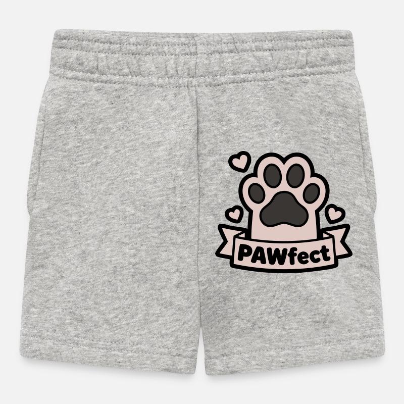 Boîte de texte de la bannière Paw Paw Paw Fect - Short Bébé - gris chiné