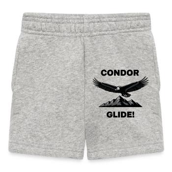 Andean Condor Glide Flight Black Condor - Baby Shorts - heather grey - Front
