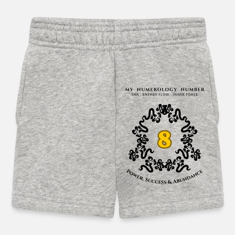 Numéro 8 Symbole de Pouvoir, de Succès et d’Abondance - Short Bébé - gris chiné