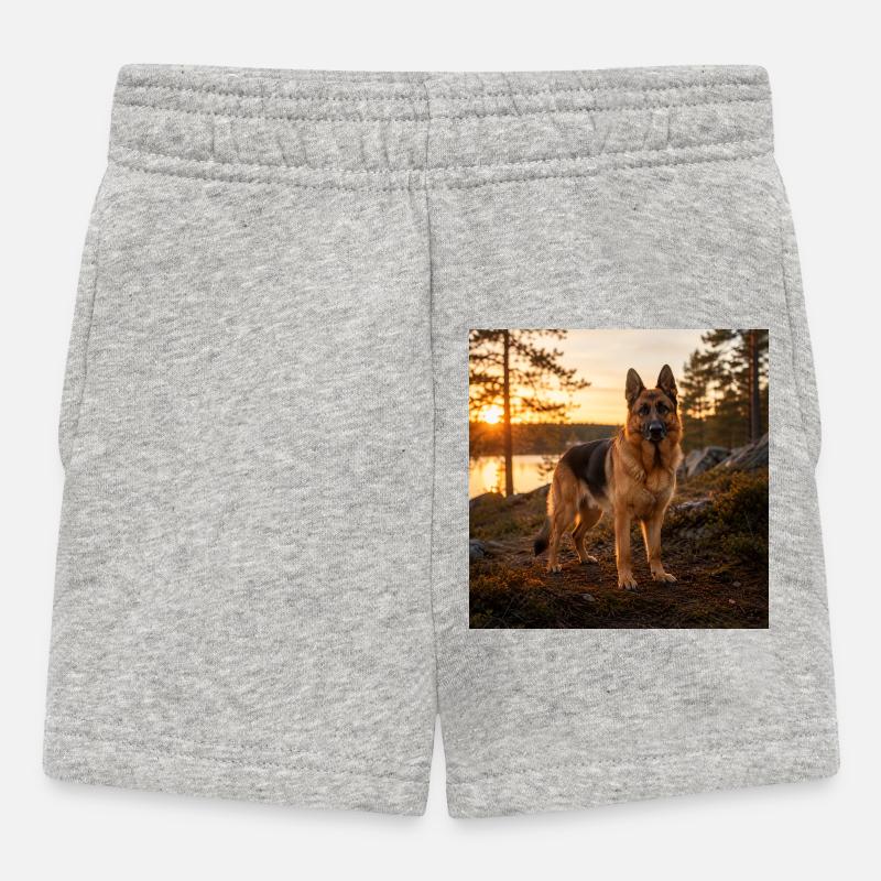Berger allemand au coucher du soleil - Short Bébé - gris chiné