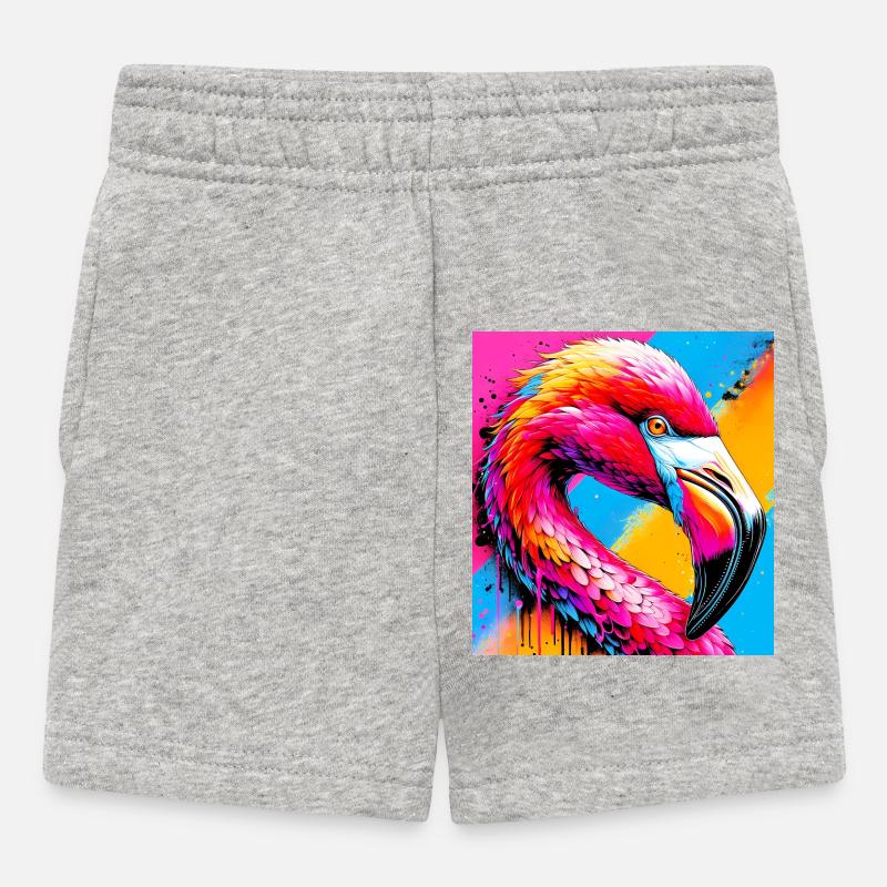Flamant - Short Bébé - gris chiné