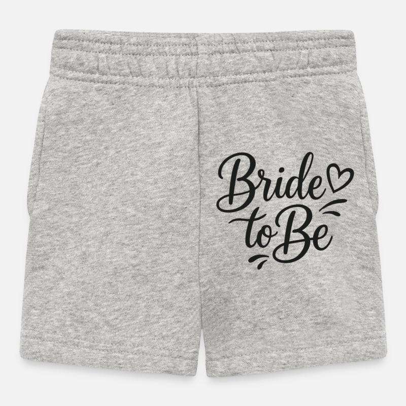 Belle mariée en devenir qui écrit avec le cœur - Short Bébé - gris chiné