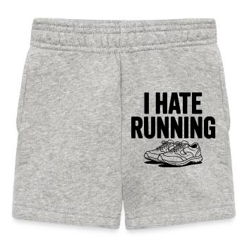 Ich hasse Laufen - Baby Shorts - Grau meliert - Vorne