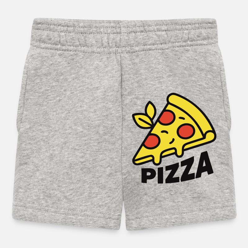 Pizza Piece Letting Italy Pizzeria - Short Bébé - gris chiné