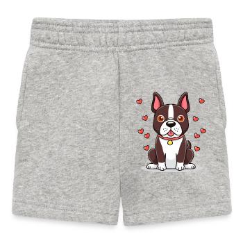 Boston Terrier (comic) - Baby Shorts - heather grey - Front