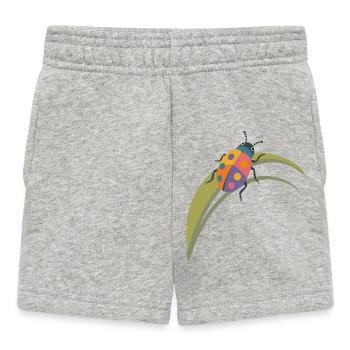 Colorful Insect on Leaf – Cute Nature Motif - Baby Shorts - heather grey - Front