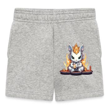 Kartenhäschen im Feuerkranz - Baby Shorts - Grau meliert - Vorne