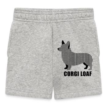 Corgi Loaf – Minimalist linear silhouette Hund - Baby Shorts - Grau meliert - Vorne