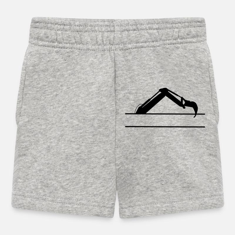 Bras d’excavatrice sur mesure – Conception de la construction - Short Bébé - gris chiné