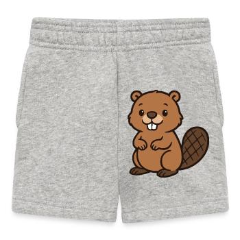 Feel-good beaver - Baby Shorts - heather grey - Front